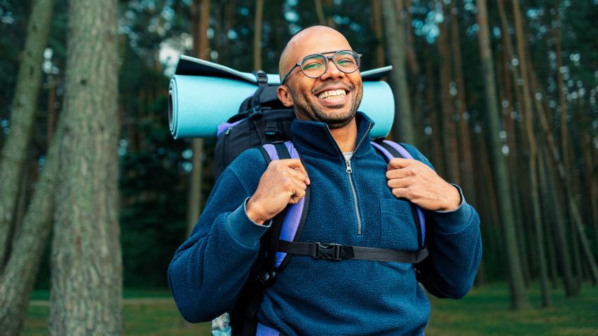 a man on a hike